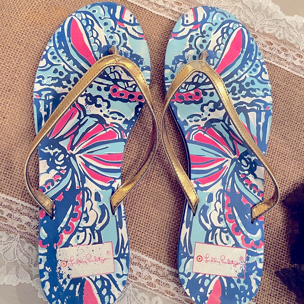 Lily Pulitzer flip flops, sandals size 8!